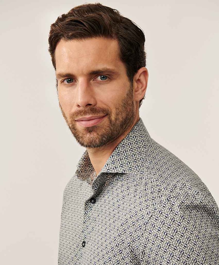 Overhemd lange mouw grijs