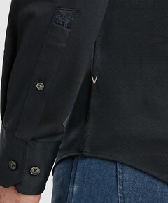 Heren overhemd lange mouw blauw