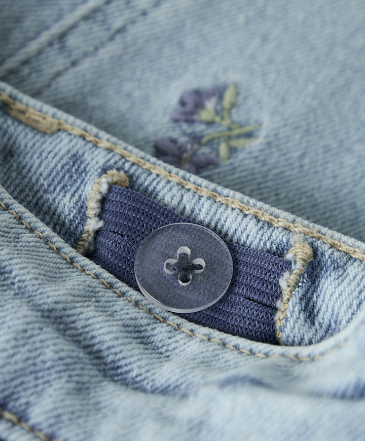 NMFBELLA MOM EMB JEANS 1224-FR NOOS meisjes jeans blauw