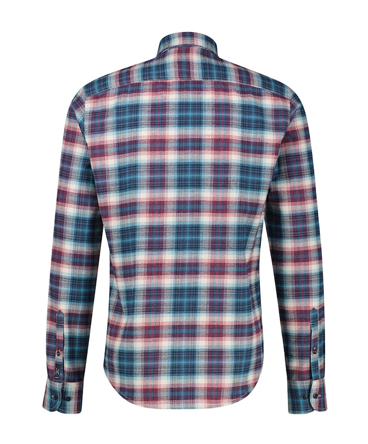 Heren overhemd lange mouw rood