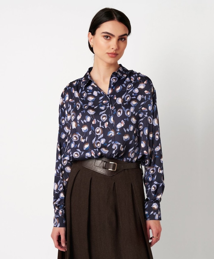 Dames blouse blauw