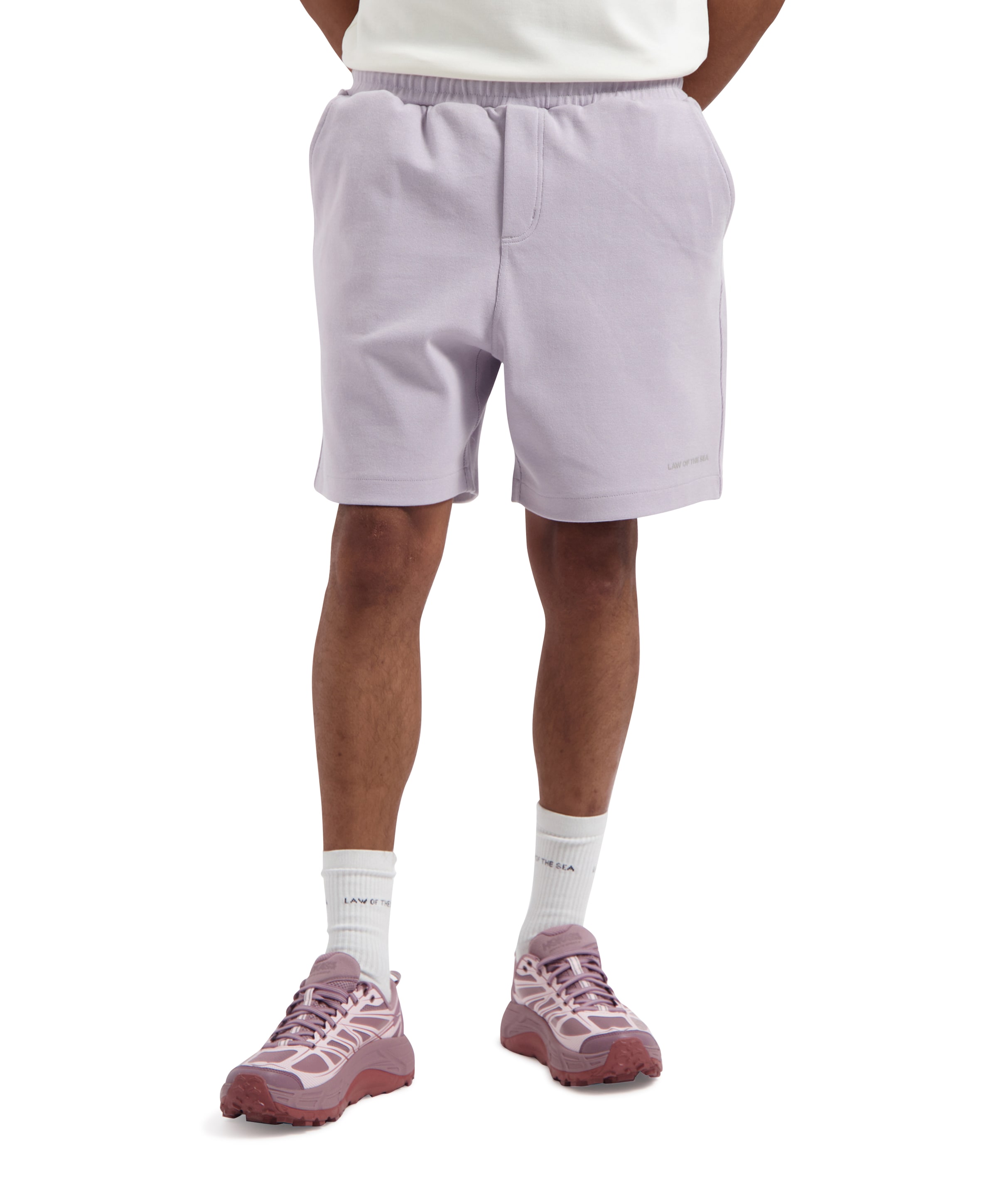 STAR RIBBED SWEAT SHORTS heren korte broek paars