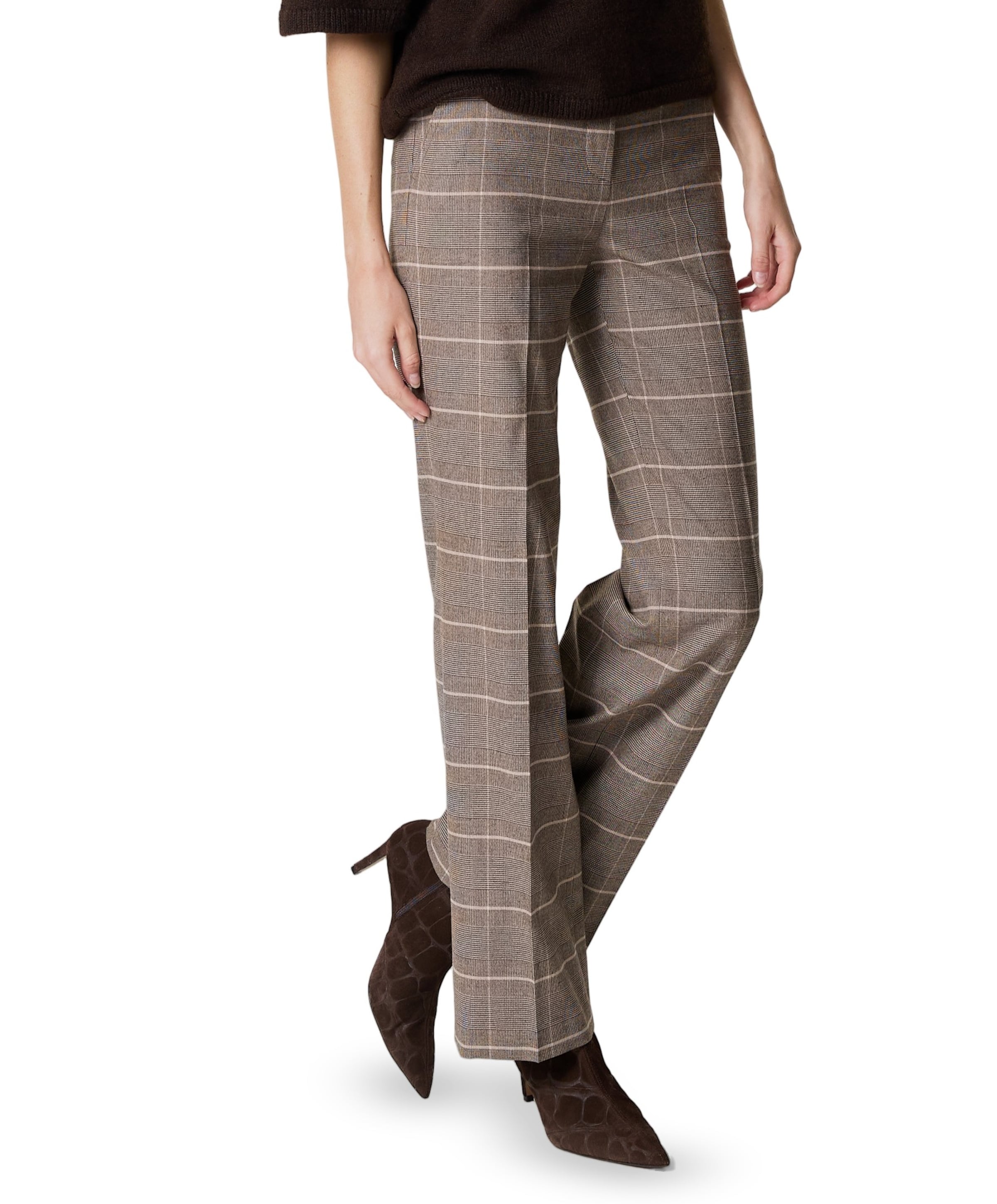 Jenny Wide Leg dames broek bruin