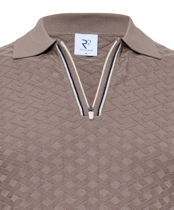 Heren polo beige
