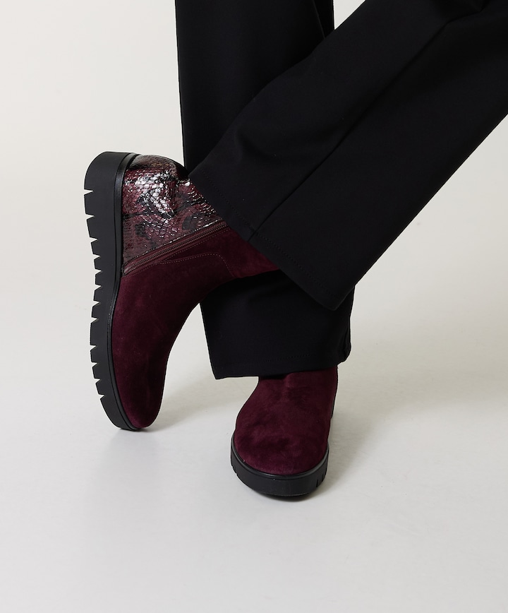 dames enkellaarzen bordeaux