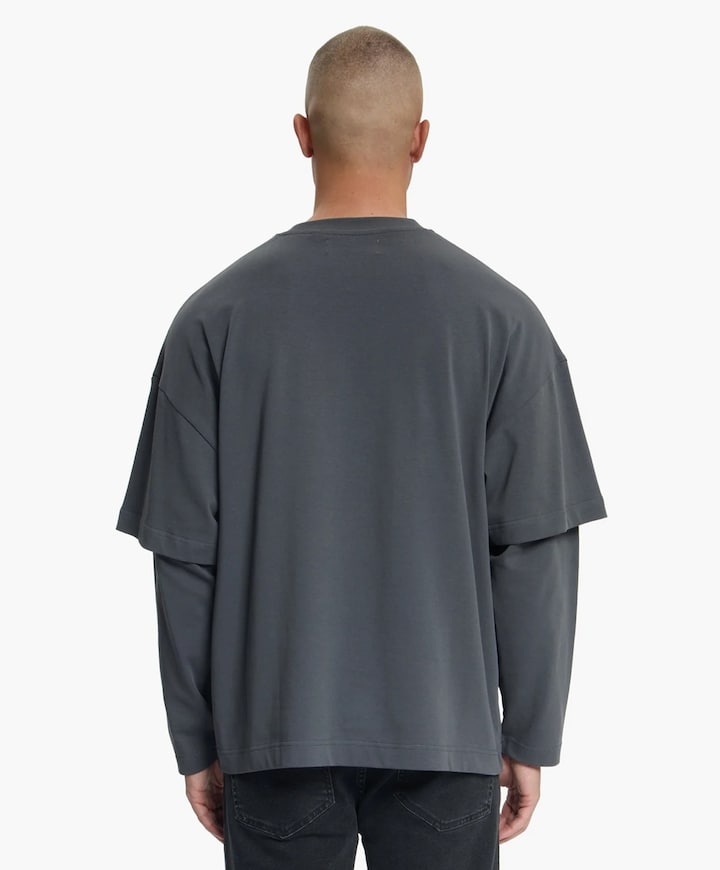 Heren longsleeve grijs