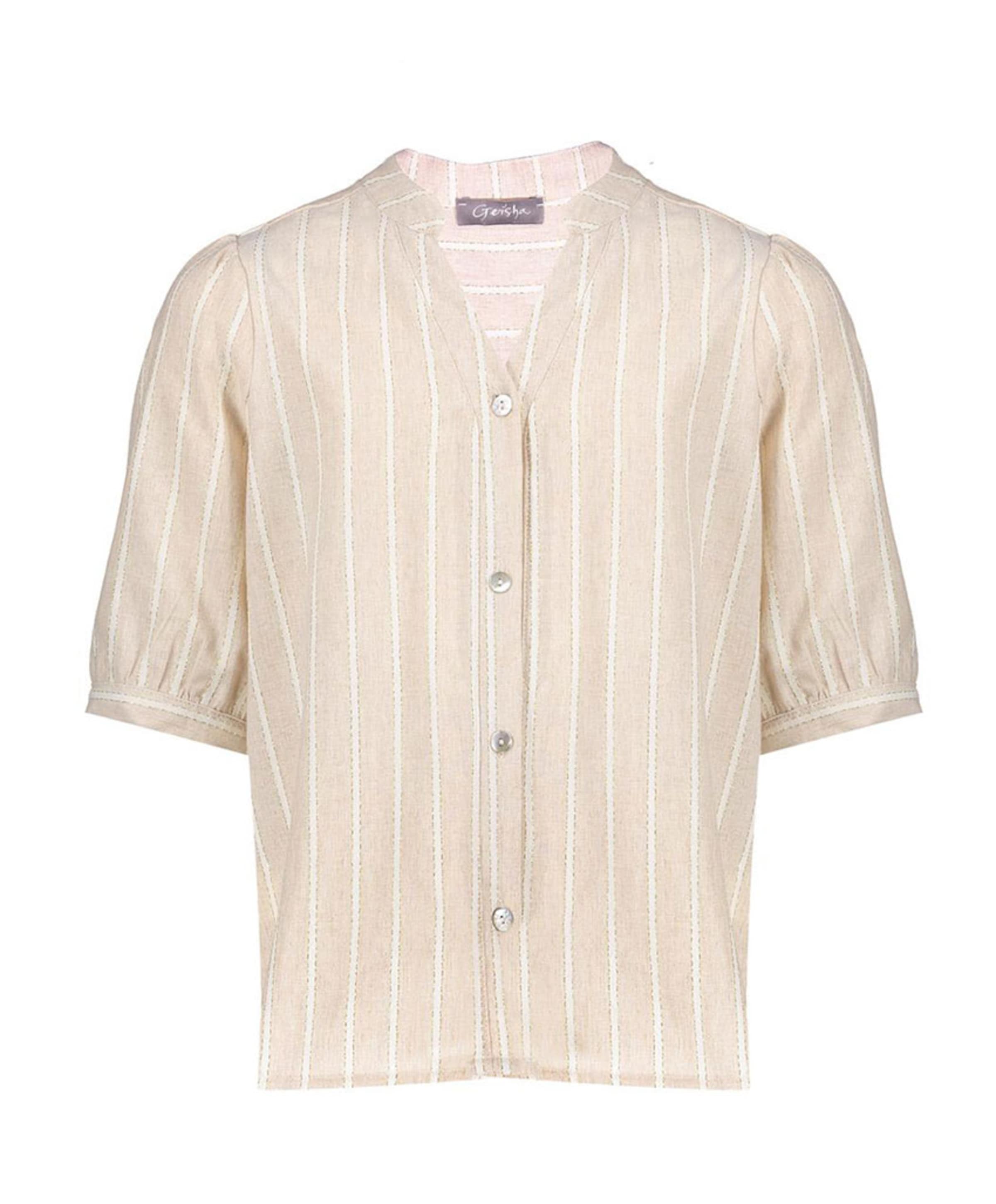 Meisjes blouse korte mouw ecru