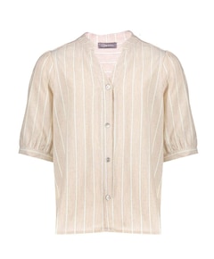 Meisjes blouse korte mouw ecru