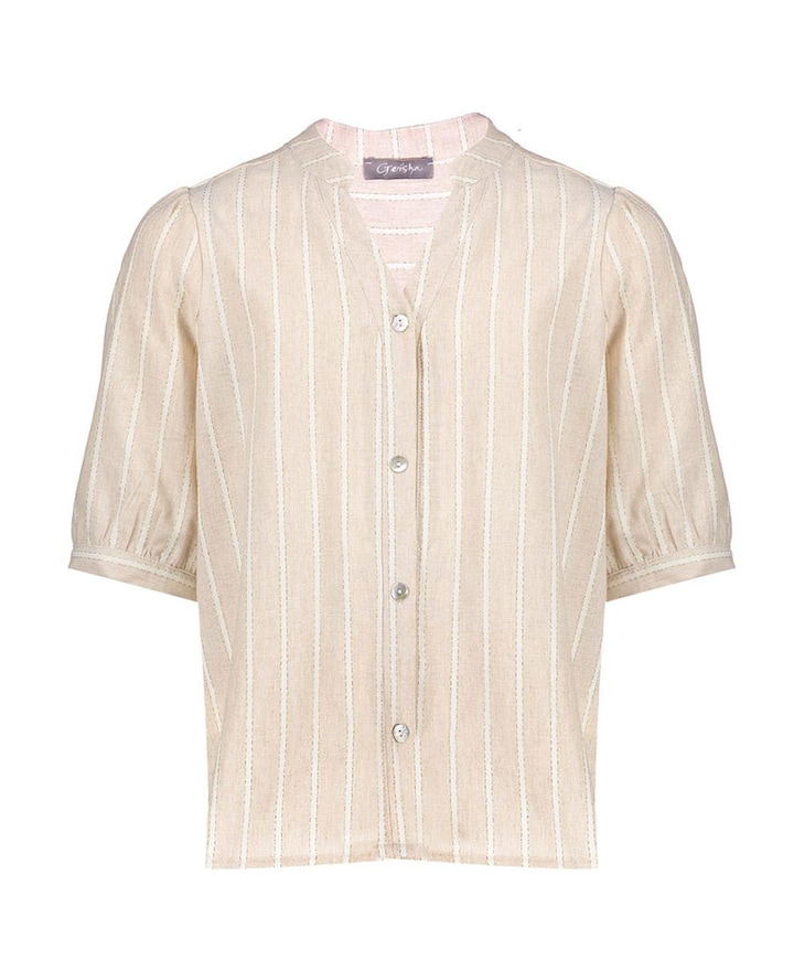 Meisjes blouse korte mouw ecru