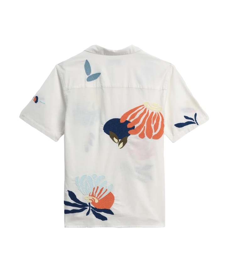 Heren overhemd korte mouw ecru