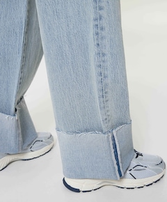 Loose fit with fold dames jeans blauw