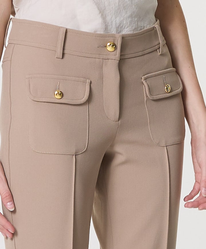 Farah patched pocket dames broek beige