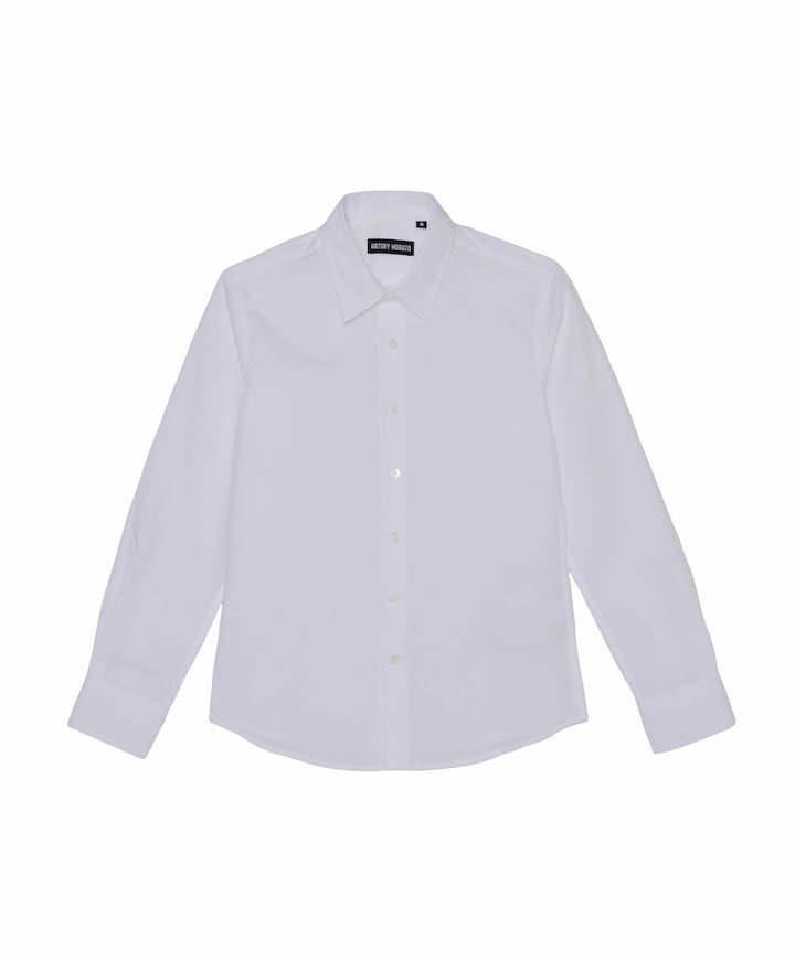 Jongens overhemd lange mouw wit