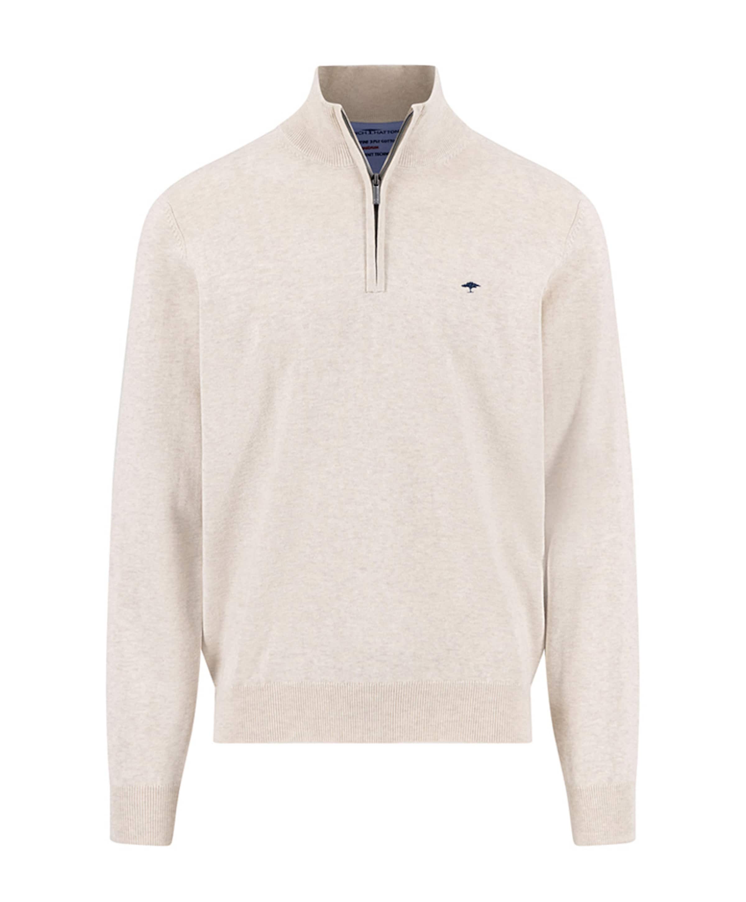 Heren trui met rits beige