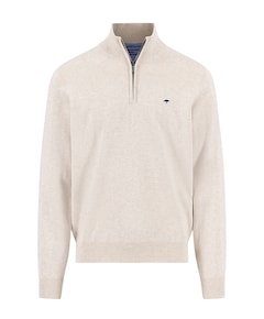 Heren trui met rits beige