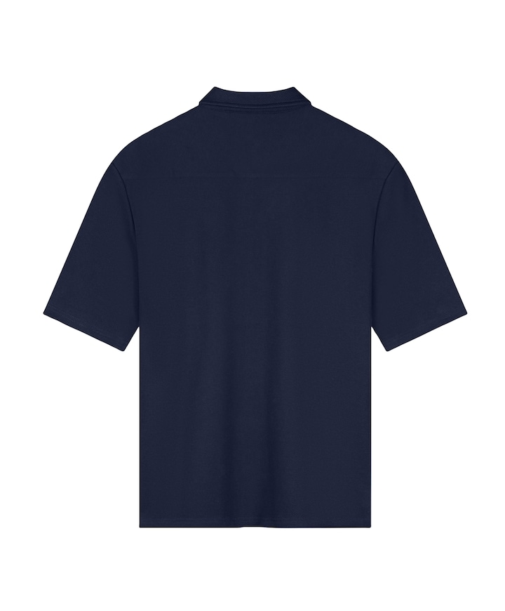 Heren overhemd korte mouw blauw