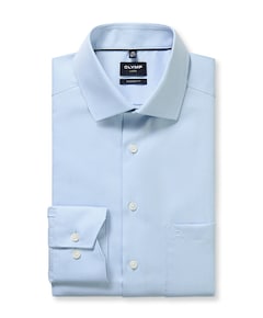 Heren overhemd lange mouw blauw