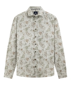 Heren overhemd lange mouw beige