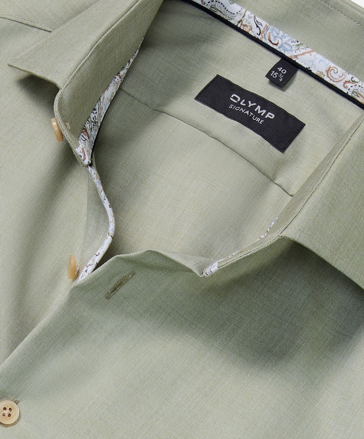 Heren overhemd lange mouw groen