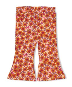 Flare broek AOP meisjes broek oranje