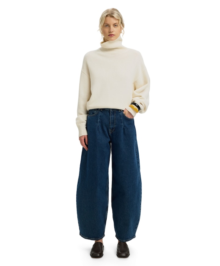 SLWBARREL LOOSE NANET MID BLUE HW J dames jeans blauw
