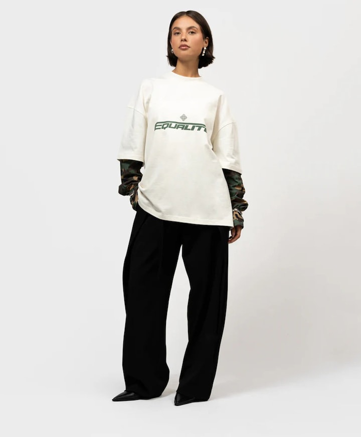Uniseks longsleeve ecru