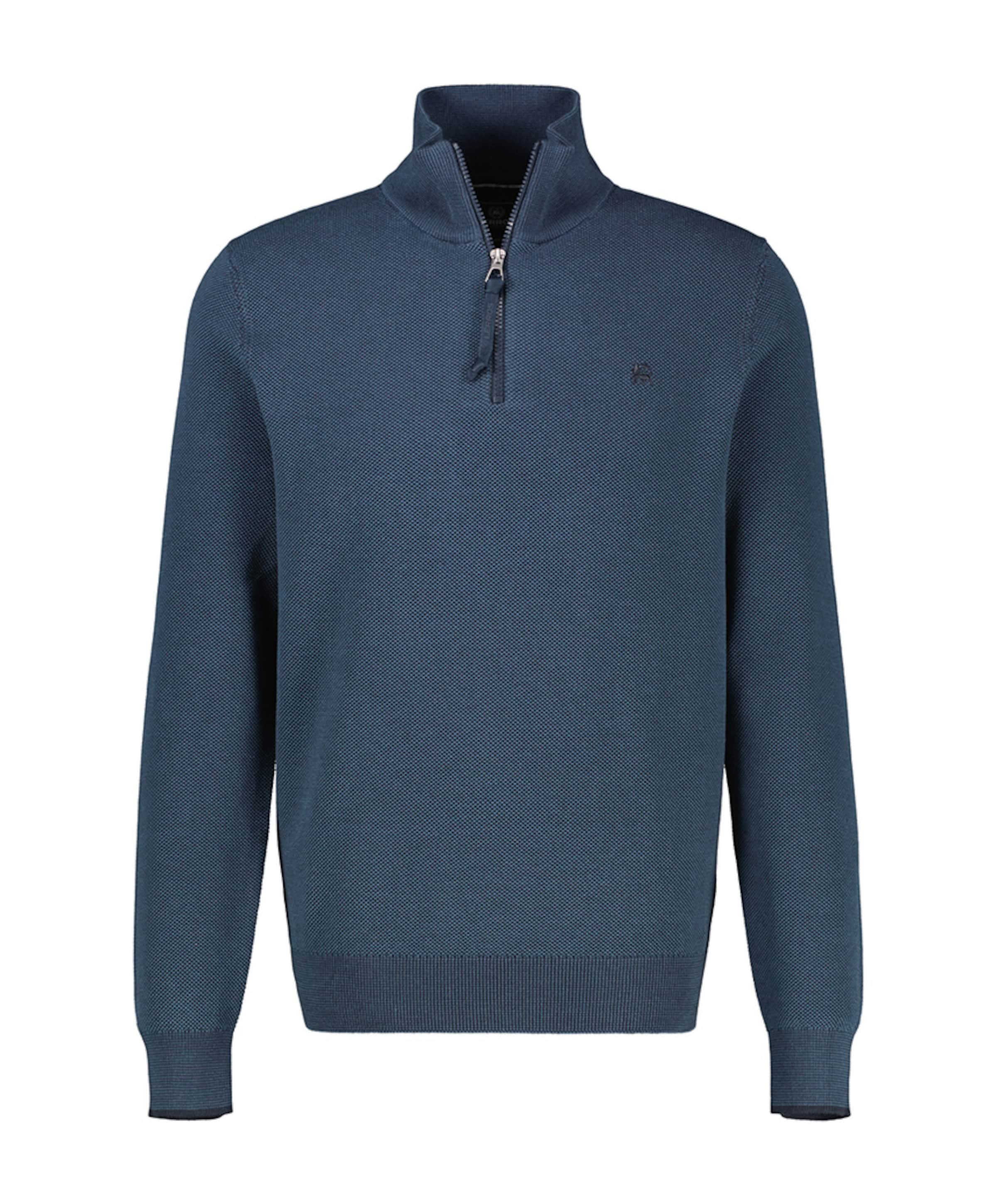 Heren trui met rits blauw