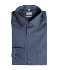 Heren overhemd lange mouw blauw