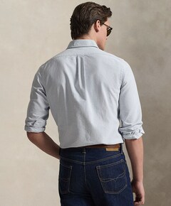 Heren overhemd lange mouw blauw