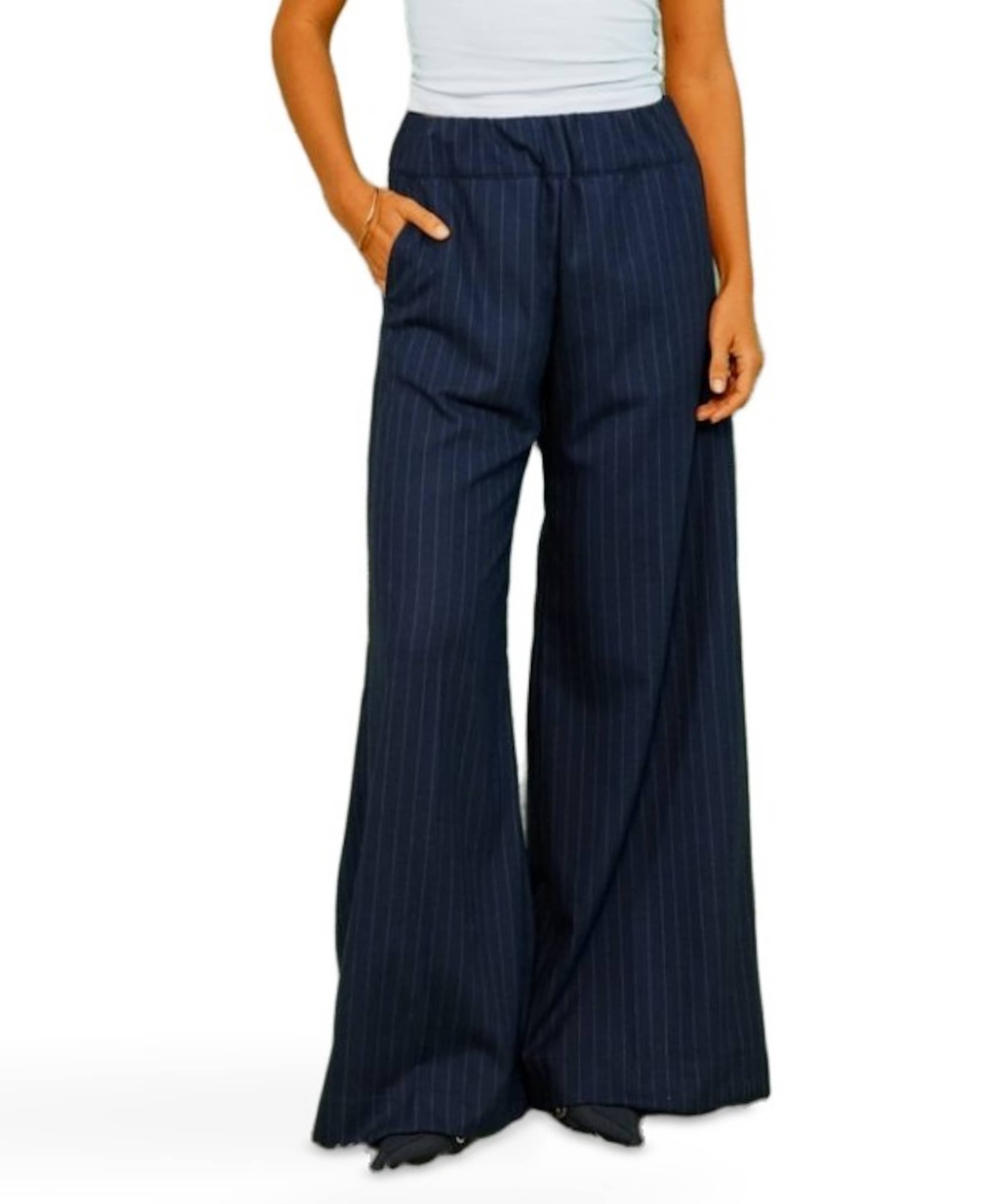 Super Woody Pin Striped dames broek blauw