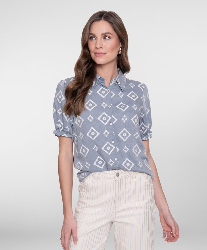 Dames blouse blauw