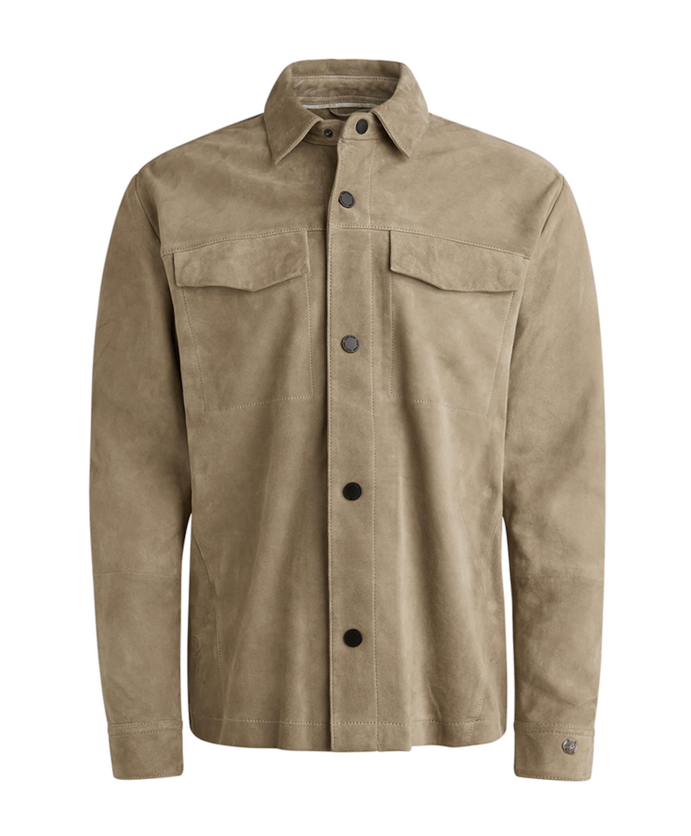 Overshirt lange mouw beige