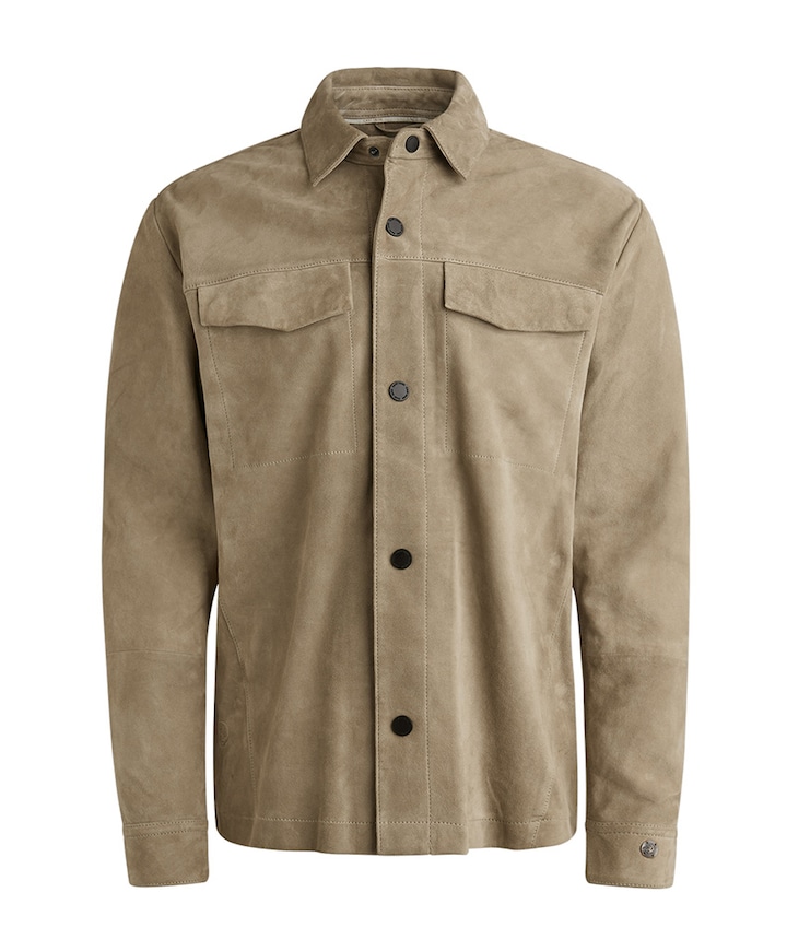 Overshirt lange mouw beige