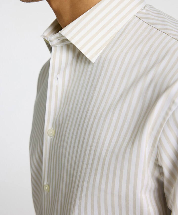 Overhemd lange mouw beige