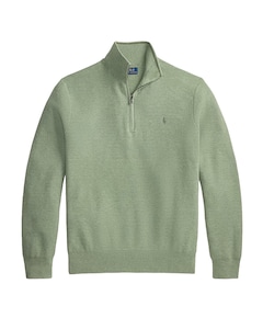 Heren trui met rits groen