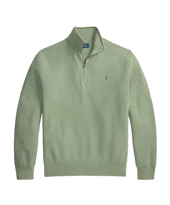 Heren trui met rits groen