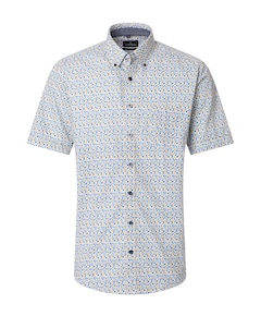 Heren overhemd korte mouw geel