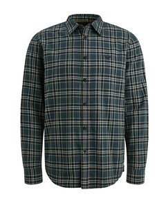 Heren overhemd lange mouw blauw