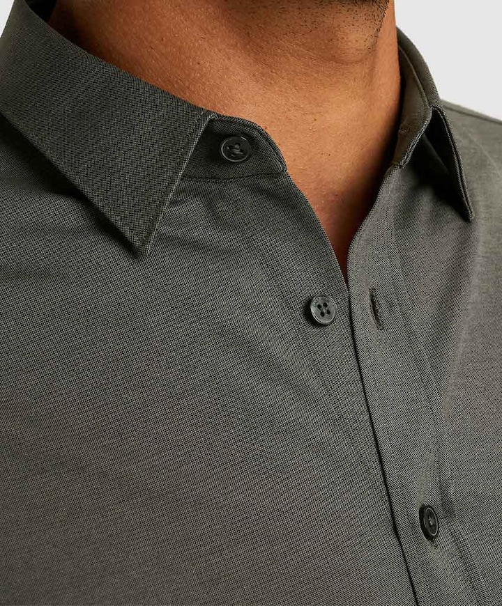 Heren overhemd lange mouw groen