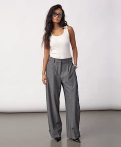 JackyCC Pleat dames broek grijs