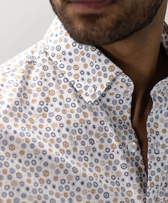 Heren overhemd korte mouw blauw