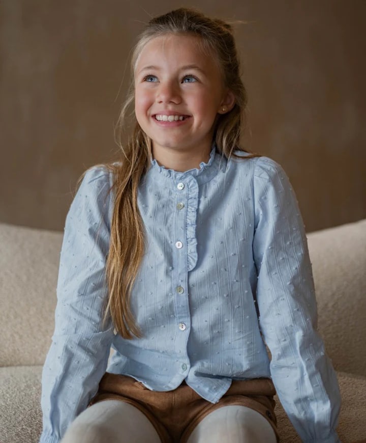 Blouse lange mouw blauw