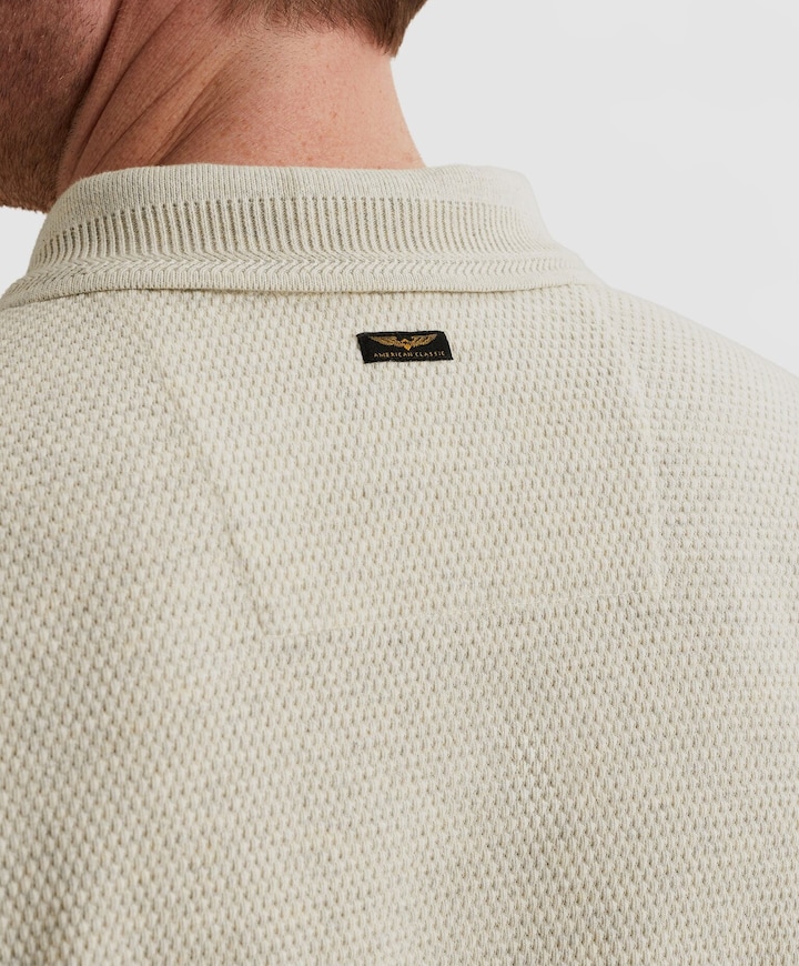 Heren polo ecru