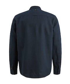 Heren overhemd lange mouw blauw