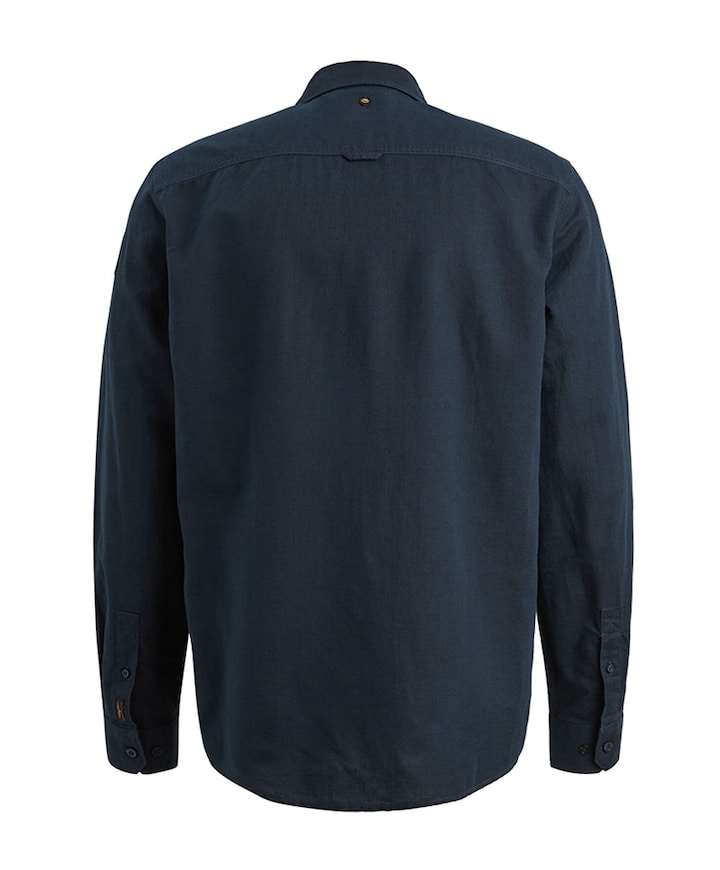 Heren overhemd lange mouw blauw