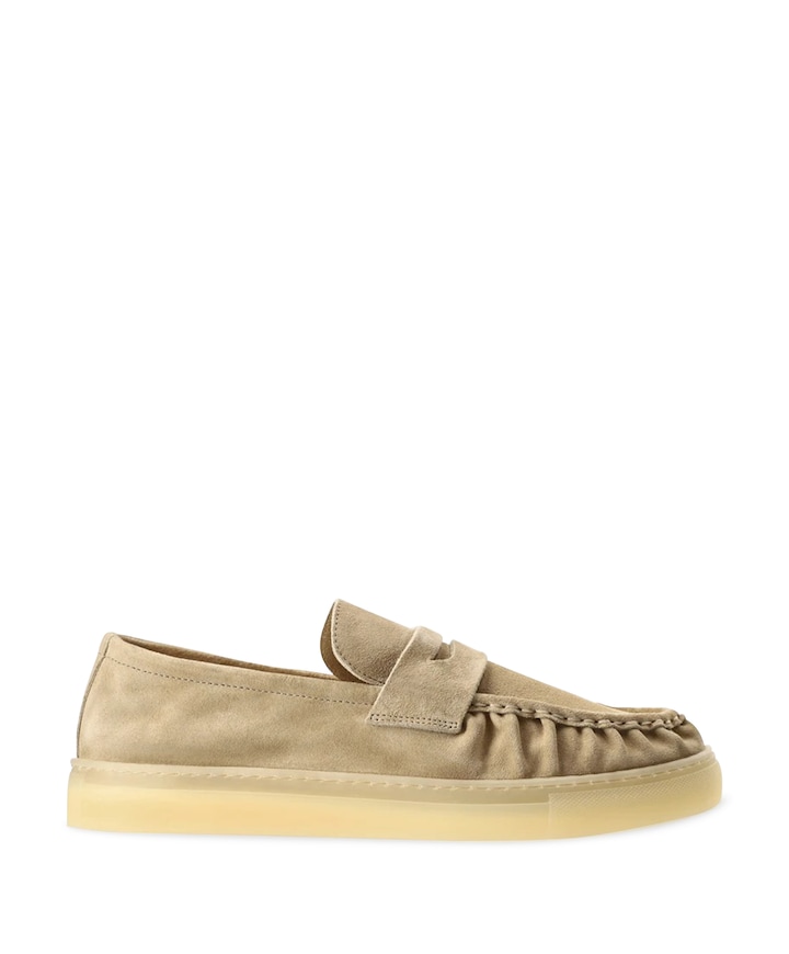 heren moccasins beige