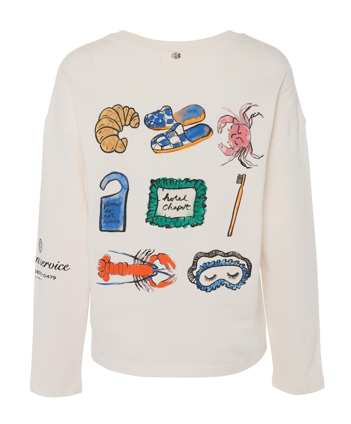 Dames longsleeve ecru