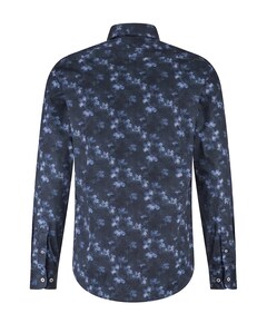 Heren overhemd lange mouw blauw