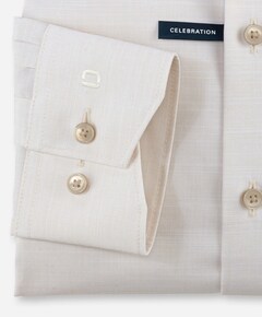 Heren overhemd lange mouw beige