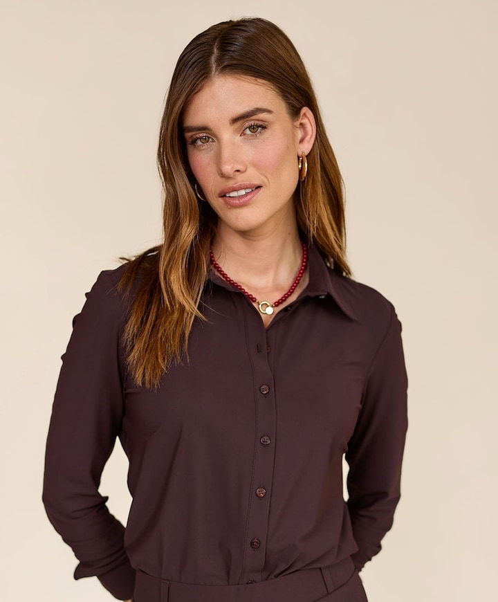 Dames blouse bruin